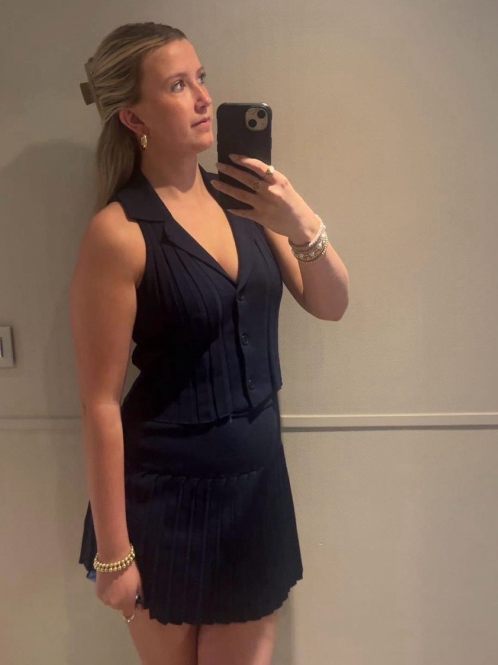 Sincerely Jules Navy Ribbed Top and Skirt Set